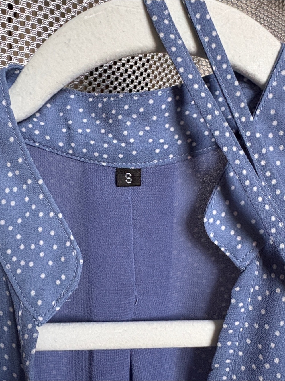 Women's Blue Dot Ruffle Dress - Picture 2 of 3